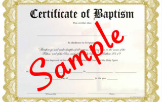 Sample Baptism Certificate