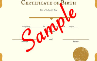 Sample Certificate of Birth
