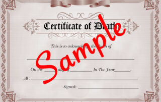 Sample Certificate of Death